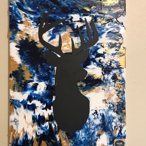 Marble/deer silhouette wall hanging
